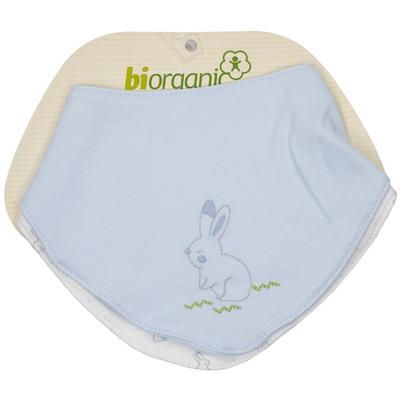 Τρίγωνη σαλιάρα 75105 blue rabbit (38x17εκ.)