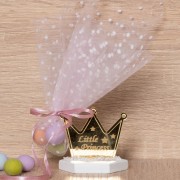 Μπομπονιέρα βάπτισης βραχάκι plexi glass 5976 Little Princess κορώνα