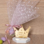 Μπομπονιέρα βάπτισης βραχάκι plexi glass 5976 Little Princess κορώνα_0