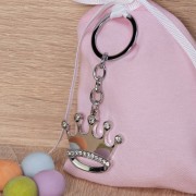 Χειροποίητη Μπομπονιέρα μπρελόκ Κορώνα 6043 Πουγκί