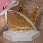 Μπομπονιέρα βάπτισης βραχάκι plexi glass 5976 Little Princess κορώνα