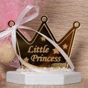 Μπομπονιέρα βάπτισης βραχάκι plexi glass 5976 Little Princess κορώνα
