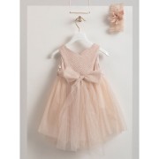 Piccolino Vera champagne DR23S112 Φόρεμα Βάπτισης 2 τμχ
