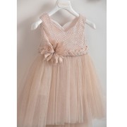 Piccolino Vera champagne DR23S112 Φόρεμα Βάπτισης 2 τμχ