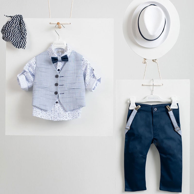 Piccolino Romeo navy AG23S54 Κοστούμι Βάπτισης 6τμχ
