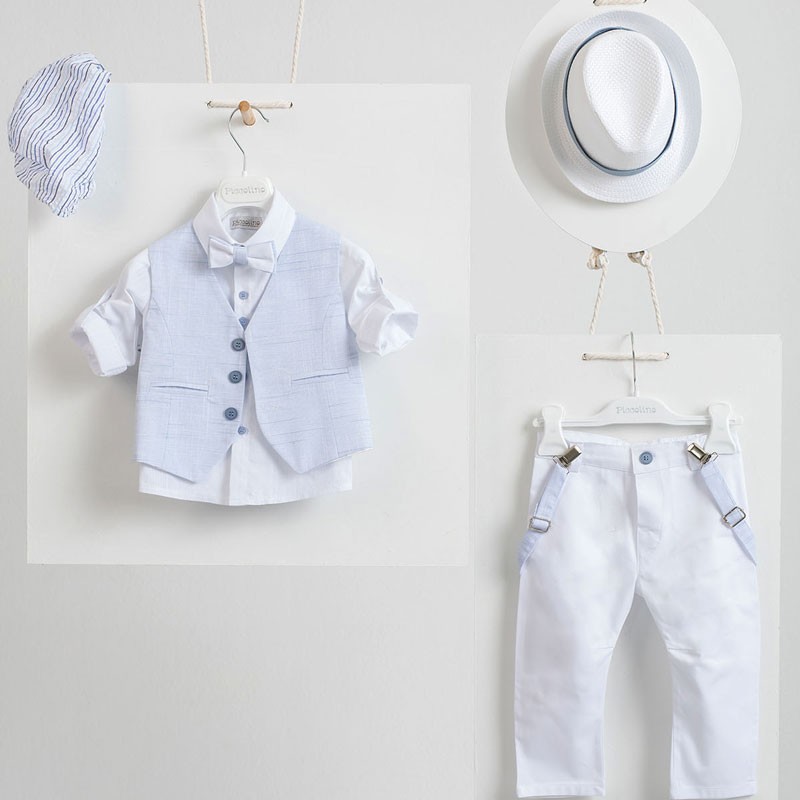Piccolino Romeo White AG23S54 Κοστούμι Βάπτισης 6τμχ