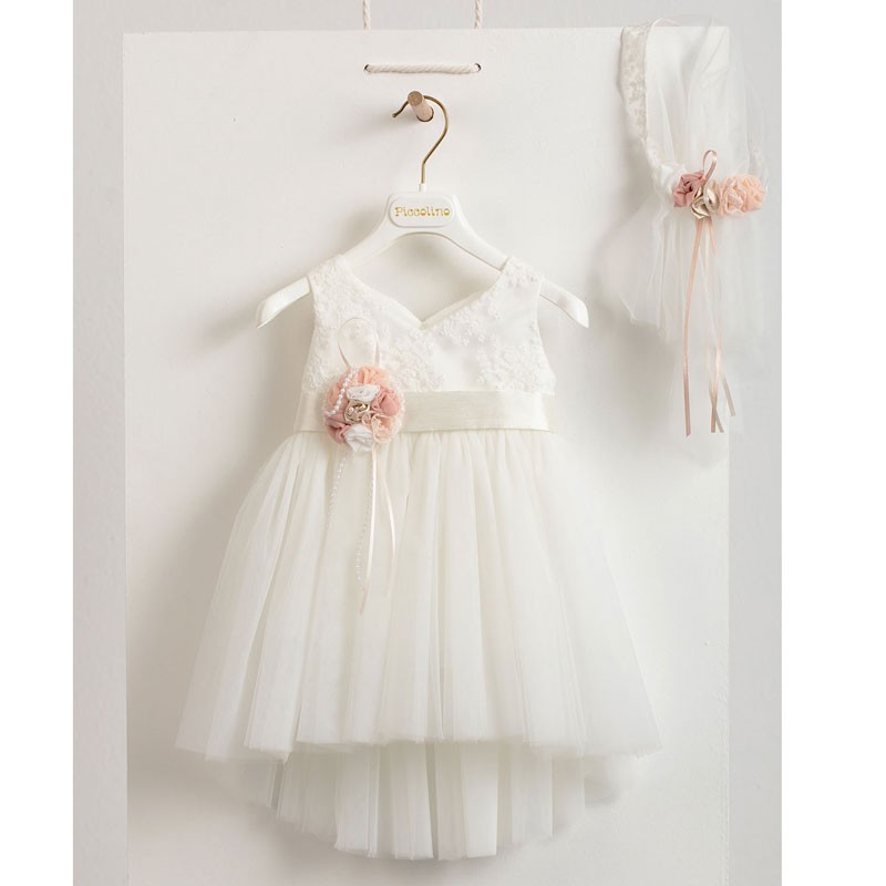 Piccolino Hara ivory DR20S03 Φόρεμα Βάπτισης 2 τμχ