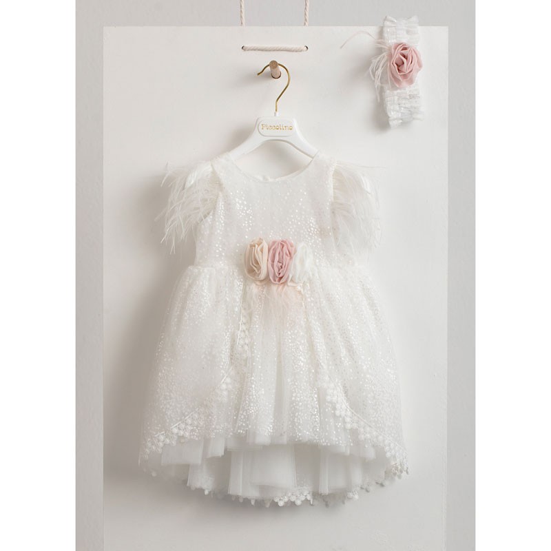 Piccolino Dorothy off white DR21S61 Φόρεμα Βάπτισης 2 τμχ