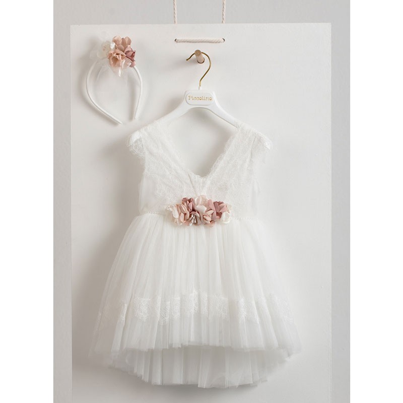 Piccolino Scarlett ivory DR23S108 Φόρεμα Βάπτισης 2 τμχ