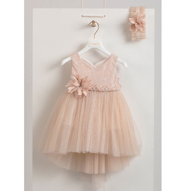 Piccolino Vera champagne DR23S112 Φόρεμα Βάπτισης 2 τμχ