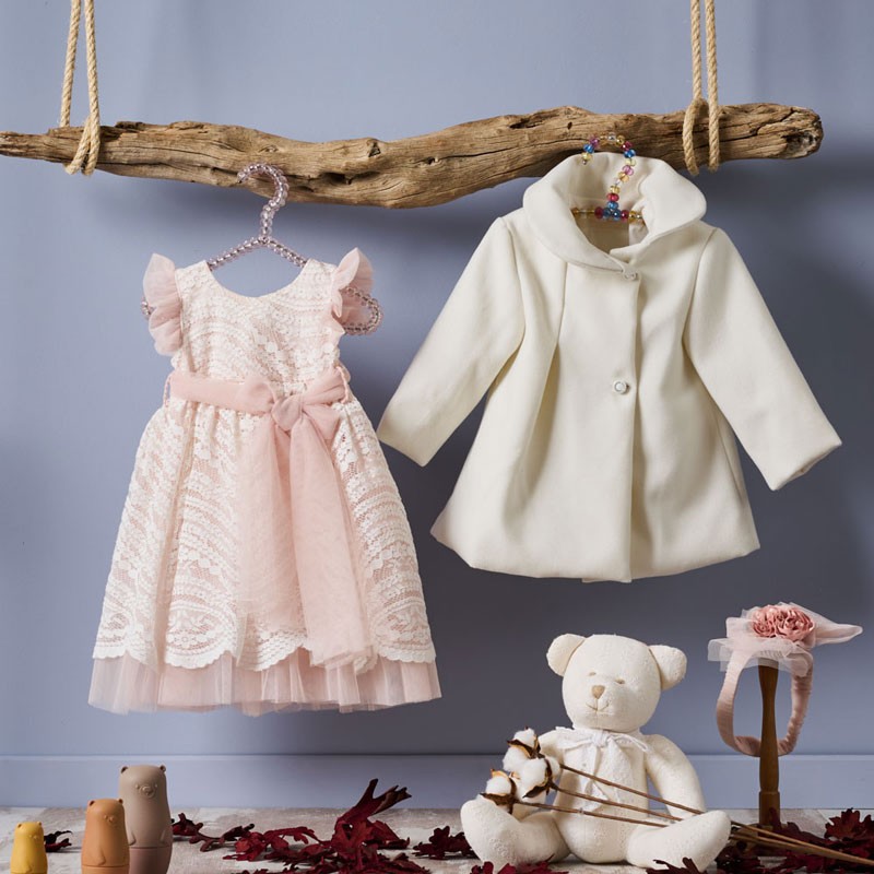 Aslanis Baby Αs848 Φόρεμα Βάπτισης 2τμχ