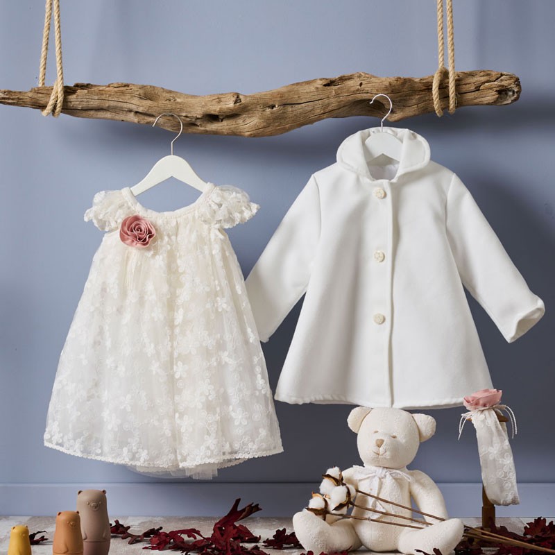 Aslanis Baby Αs862 Φόρεμα Βάπτισης 2τμχ