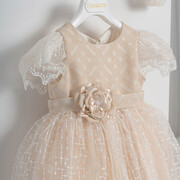 Piccolino Dolores Champagne DR23F56 Φόρεμα βάπτισης 2τμχ
