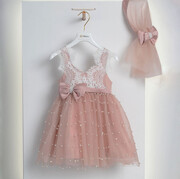 Piccolino Be Fabulous Ariella puce BFG24S11 Φόρεμα βάπτισης 2τμχ