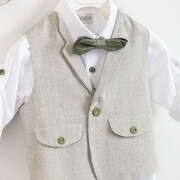 Piccolino Massimo Olive AG23S50 Κοστούμι βάπτισης 6τμχ