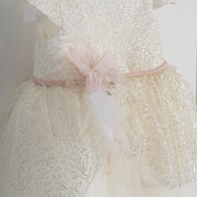 Piccolino Alison Ivory DR24S139 Φόρεμα βάπτισης 2τμχ