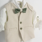 Piccolino Raffa Olive AG23S53 Κοστούμι βάπτισης 6τμχ