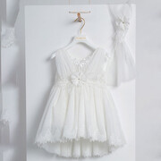 Piccolino Margot Ivory DR24S132 Φόρεμα βάπτισης 2τμχ