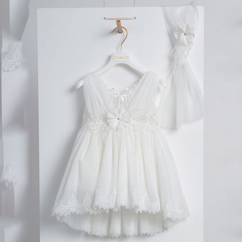 Piccolino Margot Ivory DR24S132 Φόρεμα βάπτισης 2τμχ