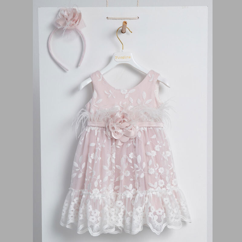 Piccolino Veronica Pink DR24S134 Φόρεμα βάπτισης 2τμχ