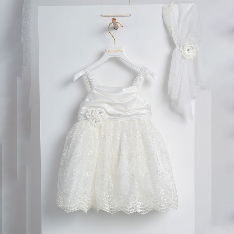 Piccolino Emilia Ivory DR24S125 Φόρεμα βάπτισης 2τμχ