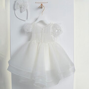 Piccolino Be Fabulous Jovanna Ivory BFG24S09 Φόρεμα βάπτισης 2τμχ