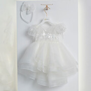 Piccolino Be Fabulous Jovanna Ivory BFG24S09 Φόρεμα βάπτισης 2τμχ