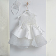 Piccolino Be Fabulous Stephania Ivory BFG24S12 Φόρεμα βάπτισης 2τμχ