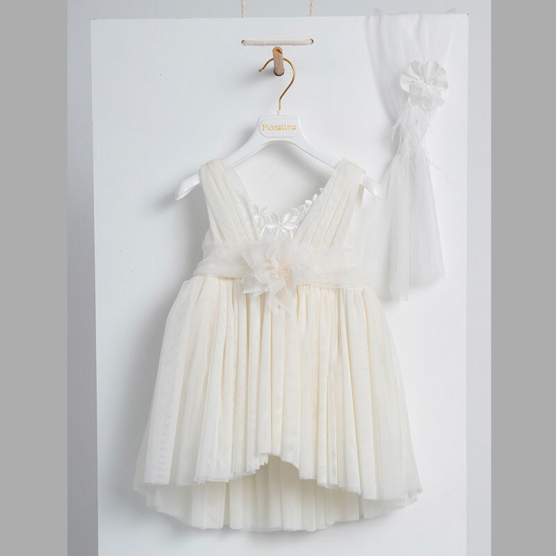 Piccolino Lucia Ivory DR24S144 Φόρεμα βάπτισης 2τμχ