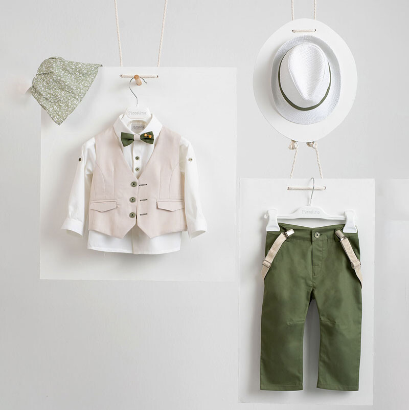 Piccolino Frederic Green AG23S56 Κοστούμι βάπτισης 6τμχ