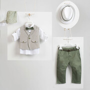 Piccolino Massimo Olive AG23S50 Κοστούμι βάπτισης 6τμχ