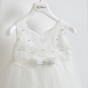 Piccolino Be Fabulous Donna Ivory BFG23S01 Φόρεμα βάπτισης 2τμχ
