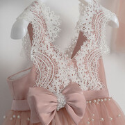 Piccolino Be Fabulous Ariella puce BFG24S11 Φόρεμα βάπτισης 2τμχ
