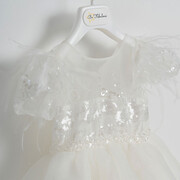 Piccolino Be Fabulous Jovanna Ivory BFG24S09 Φόρεμα βάπτισης 2τμχ