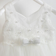 Piccolino Be Fabulous Donna Ivory BFG23S01 Φόρεμα βάπτισης 2τμχ