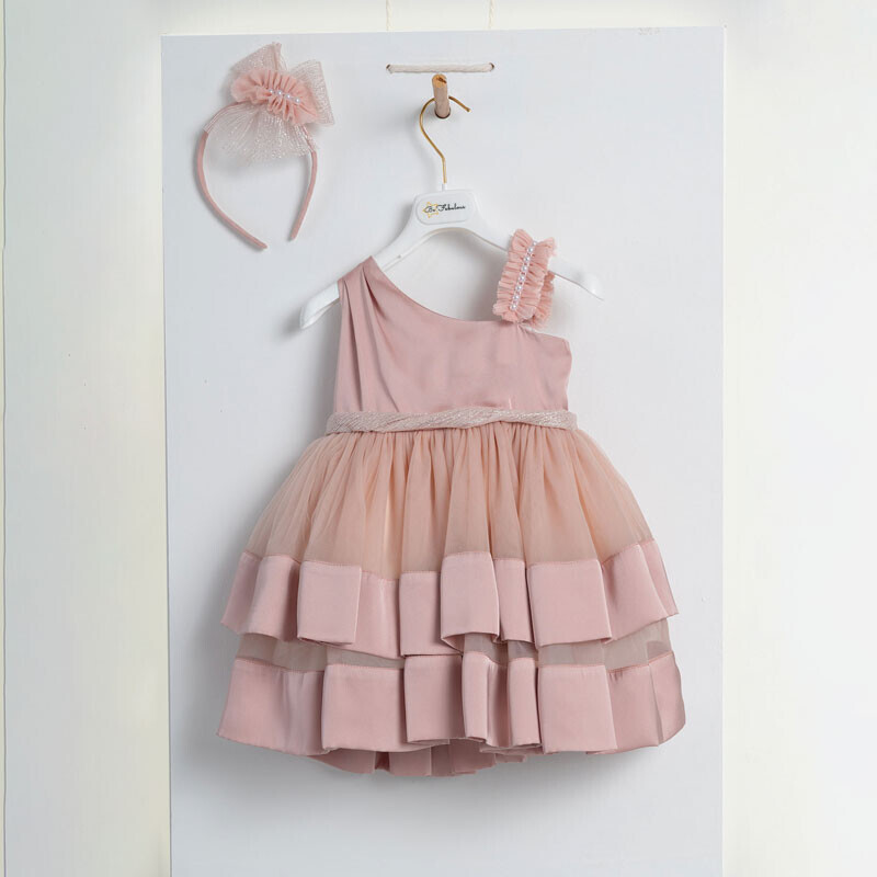 Piccolino Be Fabulous Iris-puce BFG24S08 Φόρεμα βάπτισης 2τμχ