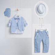 Piccolino Romeo Light blue AG23S54 Κοστούμι βάπτισης 6τμχ