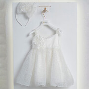 Piccolino Be Fabulous Emily Ivory BFG24S10 Φόρεμα βάπτισης 2τμχ