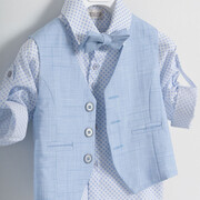 Piccolino Romeo Light blue AG23S54 Κοστούμι βάπτισης 6τμχ