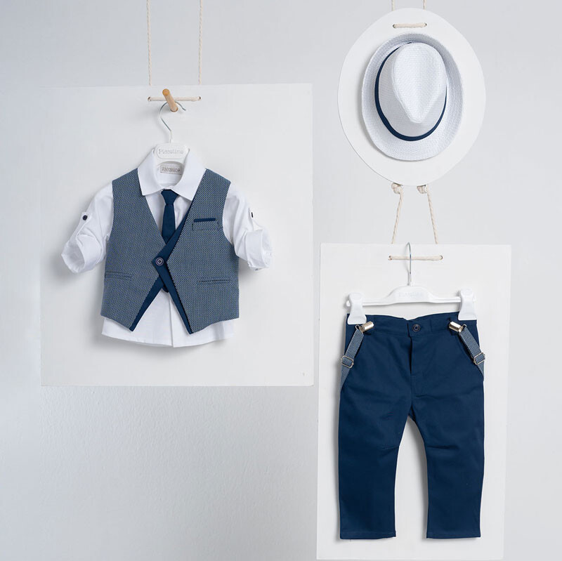Piccolino Silvio-22 Navy AG22S28 Κοστούμι βάπτισης 6τμχ