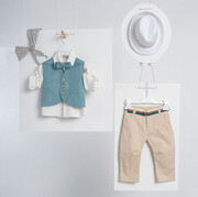  Piccolino Charles Beige AG24S62 Κοστούμι βάπτισης 7τμχ
