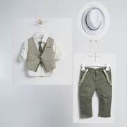 Piccolino Silvio-22 Olive AG22S28 Κοστούμι βάπτισης 6τμχ