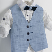 Piccolino Romeo blue AG23S54 Κοστούμι βάπτισης 6τμχ
