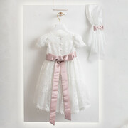 Piccolino Be Fabulous Milena-puce BFG23S06 Φόρεμα βάπτισης 2τμχ