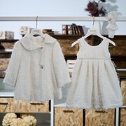 Aslanis Baby 25Αsw20-1 Φόρεμα Βάπτισης με Παλτό 25Asw32 3τμχ
