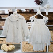 Aslanis Baby 25Αsw16 Φόρεμα Βάπτισης με Παλτό 25Asw32 3τμχ