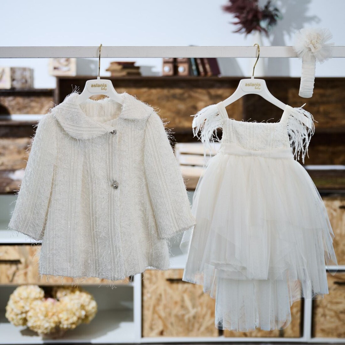 Aslanis Baby 25Αsw16 Φόρεμα Βάπτισης με Παλτό 25Asw32 3τμχ Aslanis Baby 25Αsw16 Φόρεμα Βάπτισης με Παλτό 25Asw32 3τμχ