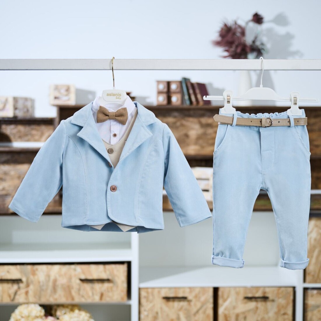 Aslanis Baby Αsw84 Κοστούμι Βάπτισης 7τμχ